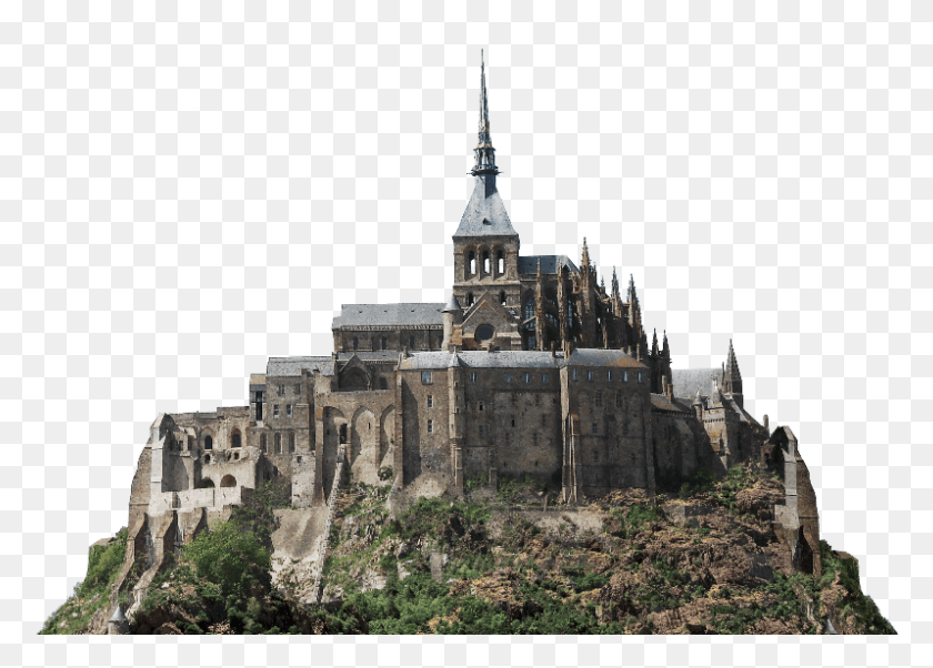 798x555 Castle Fortress Clipart Free Image Mont Saint Michel, Spire, Tower, Architecture HD PNG Download