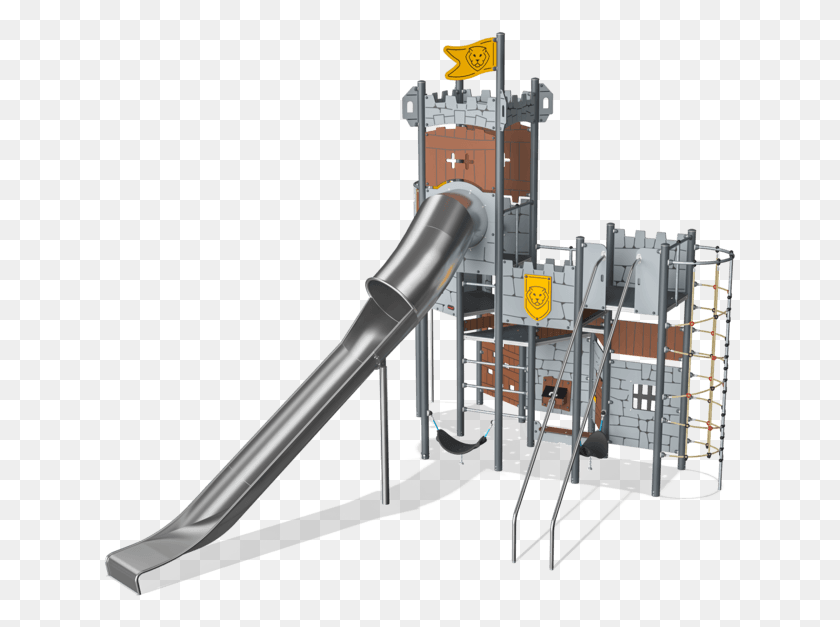 633x567 Castle Fortress With Roof Playground Slide, Machine, Motor, Rotor HD PNG Download