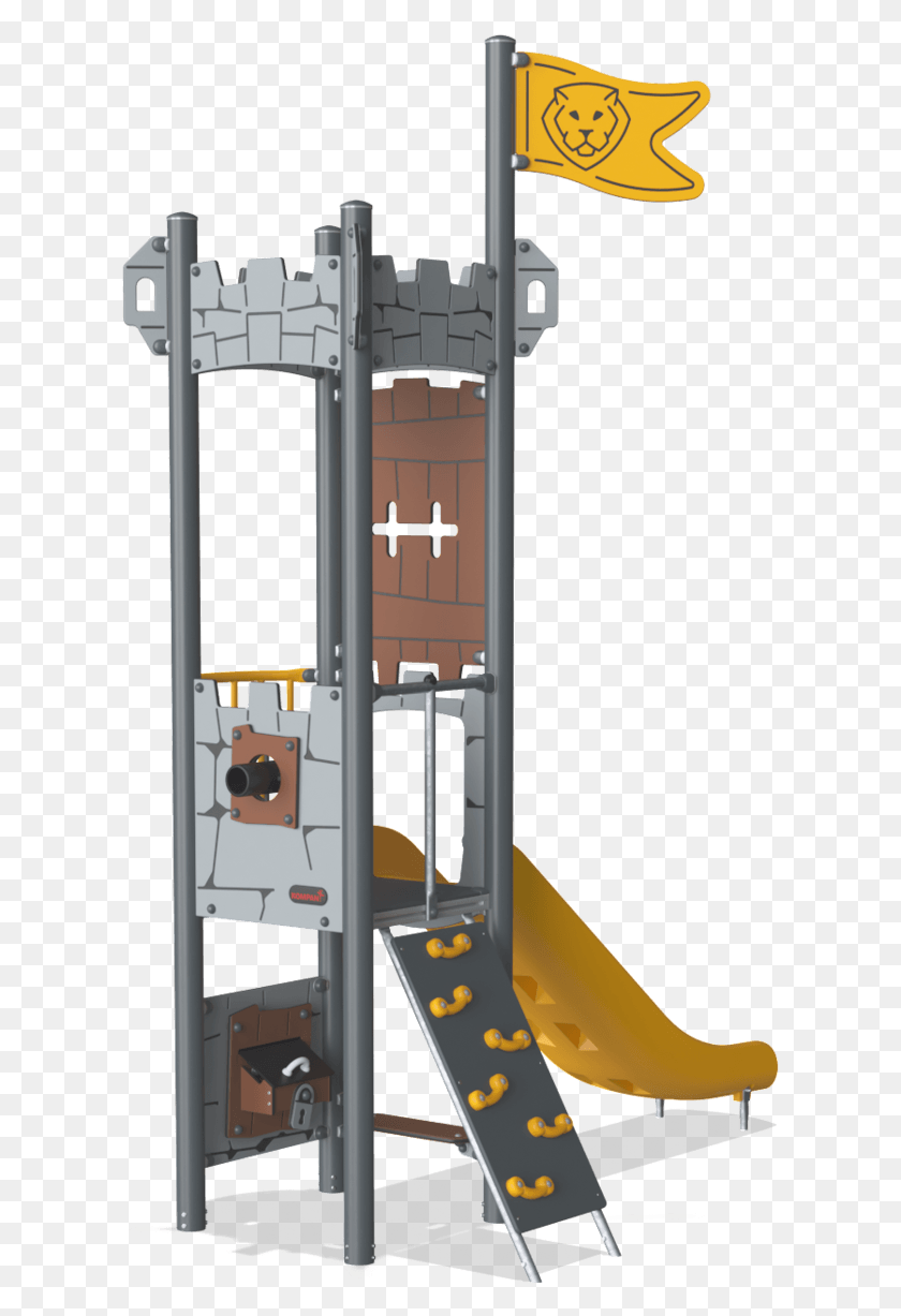615x1167 Castle Spire Tower With Roof Amp Plastic Slide Playground Slide, Phone Booth, Door, Elevator HD PNG Download