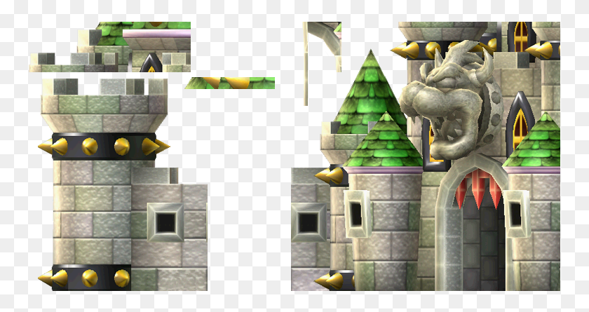 759x385 Castle Sprite Bowser Castle Nsmbw, Minecraft, Pac Man HD PNG Download