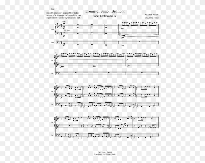 465x609 Castlevania 4 Sheet Music, Gray, World Of Warcraft HD PNG Download