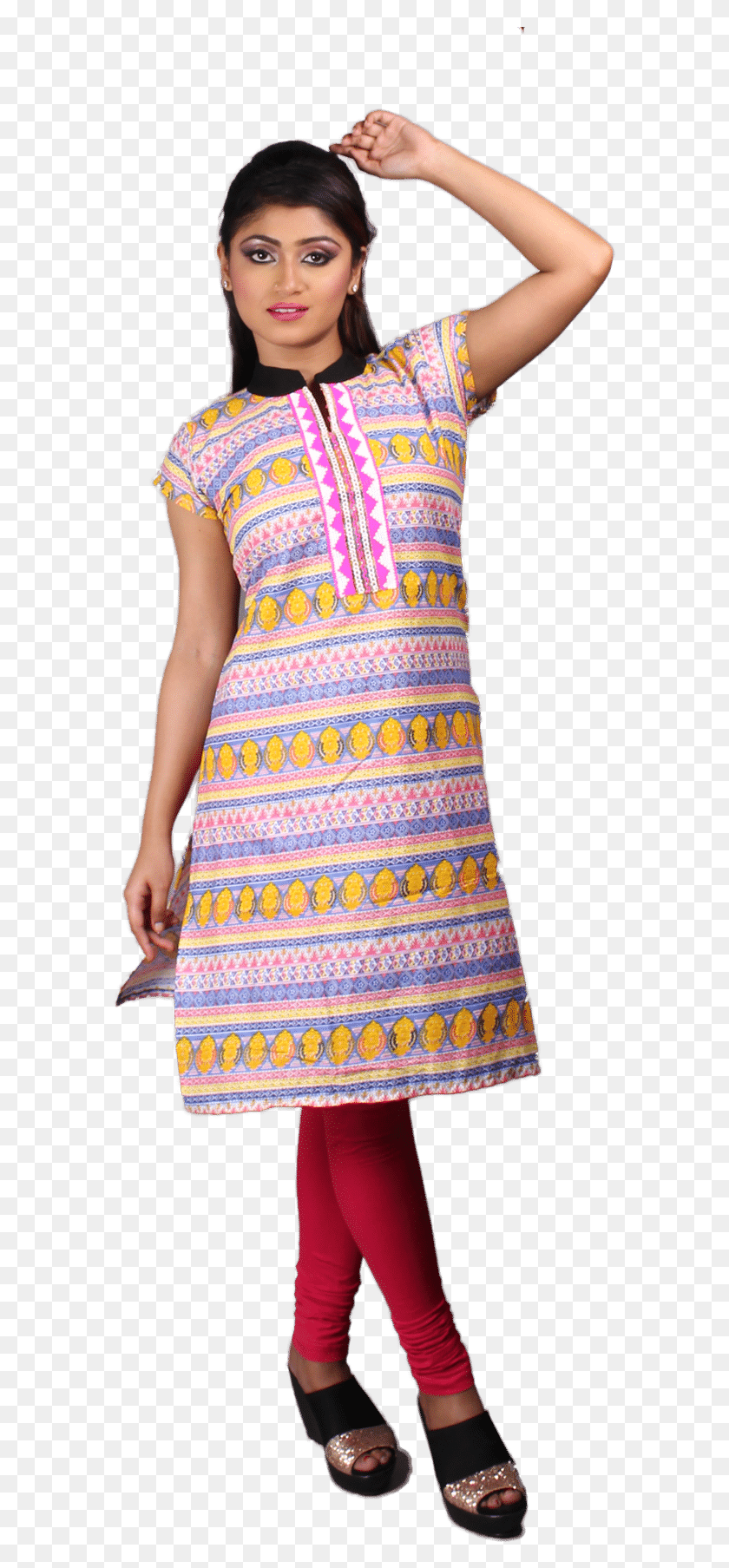 581x1747 Casual Wear Cotton Kurti Tights, Clothing, Apparel, Dress HD PNG Download