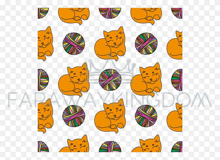 3508x2480 Cat And Wool Animal Seamless Pattern Vector Illustration Cartoon, Mammal, Plush, Toy HD PNG Download