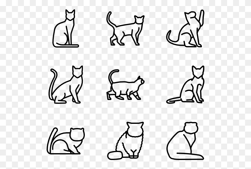 529x505 Cat Breed Bodies Cat Vector Line, Gray, World Of Warcraft HD PNG Download