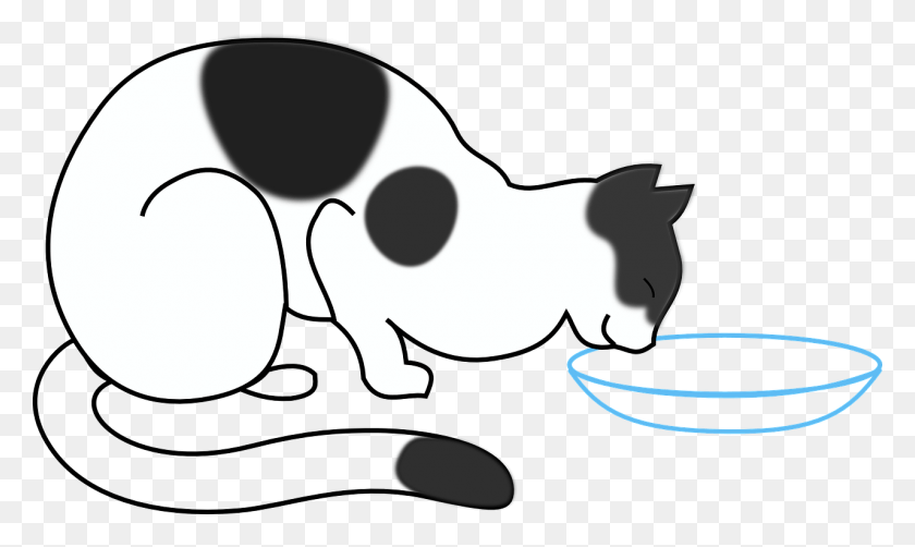 1280x726 Cat Drawing Drinking Water, Cow, Cattle, Mammal HD PNG Download