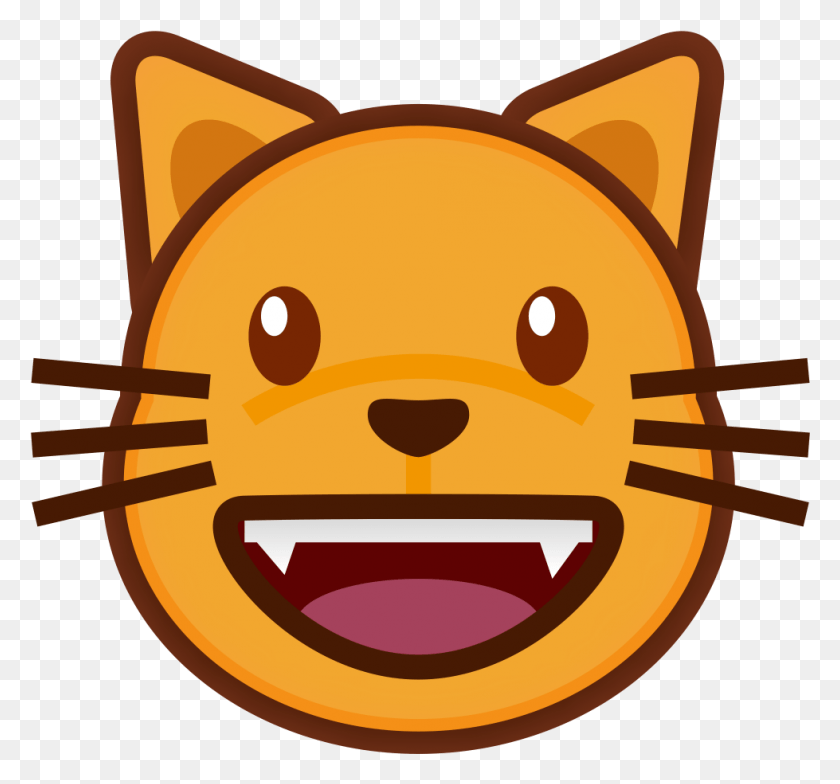 979x909 Descargar Png Gato Emoji Gato Boca Abierta Dibujos Animados, Etiqueta, Texto, Etiqueta Hd Png