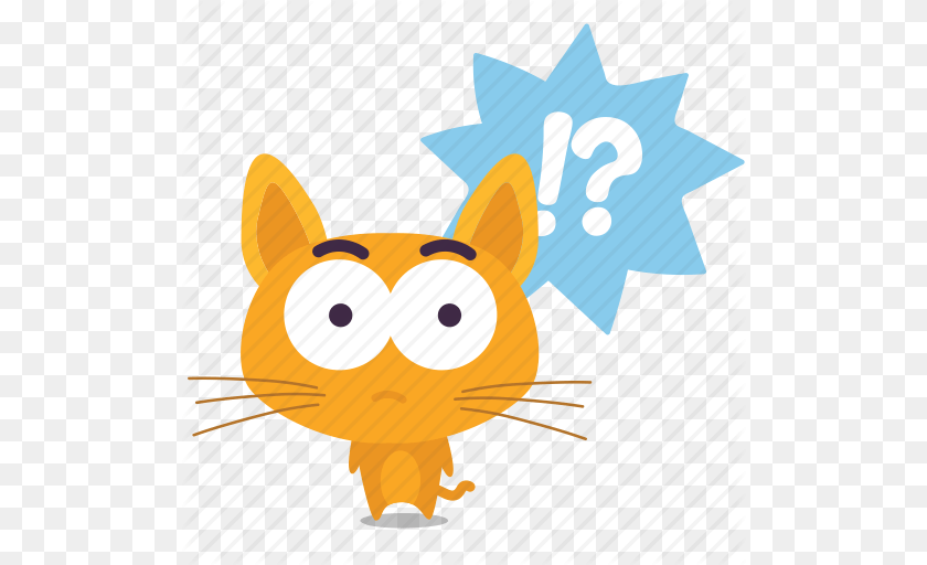512x512 Cat Emoji Question Icon Transparent PNG
