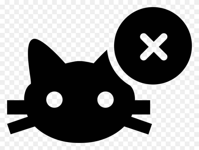 980x724 Cat Face With Cross Sign Comments Cat Plus Sign, Stencil, Pillow, Cushion HD PNG Download