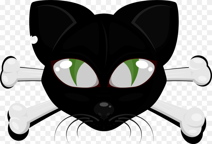 1920x1307 Cat Face With Crossbones Animal, Pet, Mammal, Plant Clipart PNG