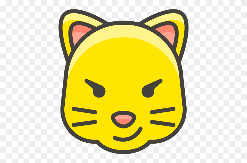445x495 Descargar Png Cara De Gato Con Sonrisa Irónica Emoji Emoji .Png, Mochila, Bolsa Hd Png