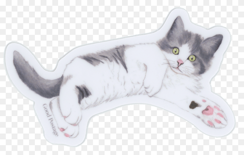 Cat Grabs Treat, Animal, Mammal, Pet, Art Sticker PNG