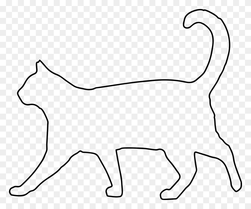 1280x1049 Cat Kitten Animal Cat Outline Black And White, Gray, World Of Warcraft HD PNG Download