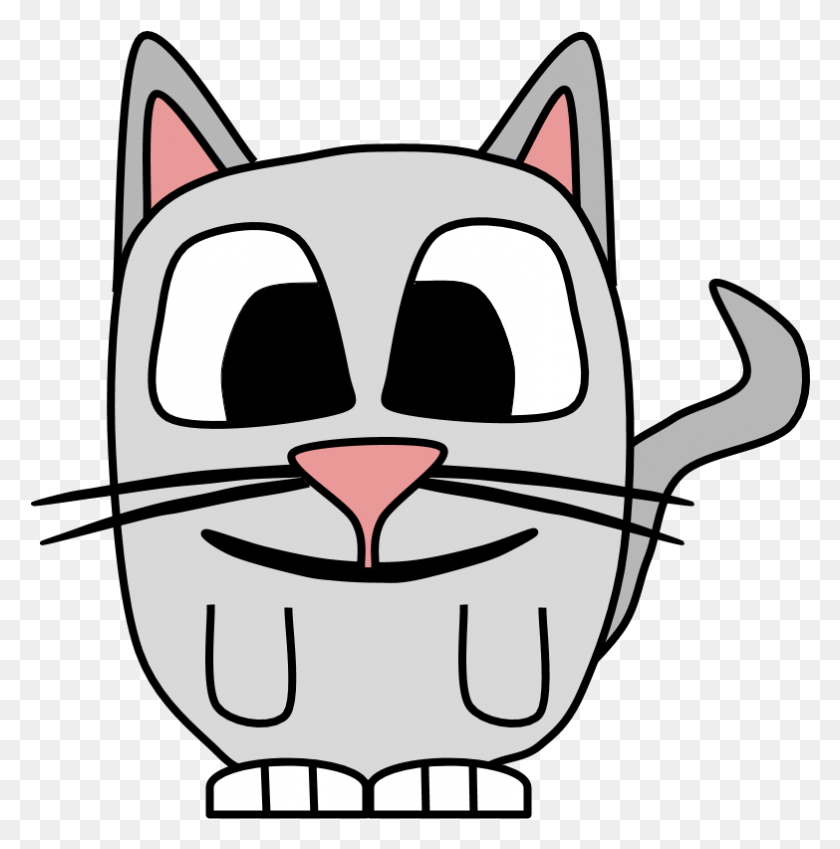 783x793 Descargar Png Gato Gatito Grandes Ojos De Dibujos Animados Animal De Dibujos Animados, Etiqueta, Texto, Stencil Hd Png
