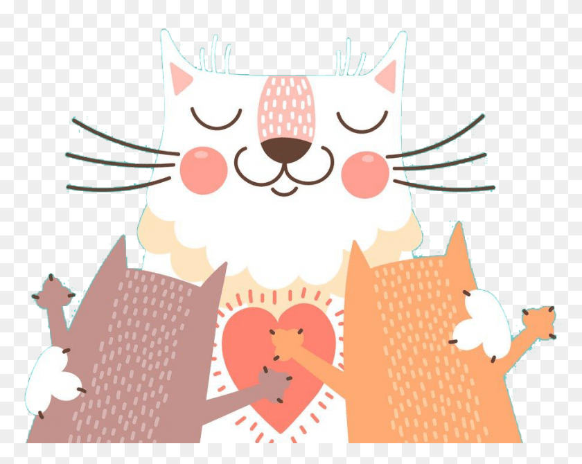 909x712 Cat Kitten Illustration Transprent Free Feliz Dia Del Padre Gatos, Bird, Animal, Food HD PNG Download
