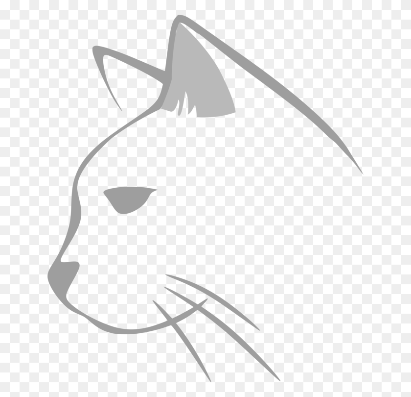 646x750 Cat Line Art Kitten Drawing Silhouette Black And White Cat Head Clip Art, Axe, Tool, Stencil HD PNG Download