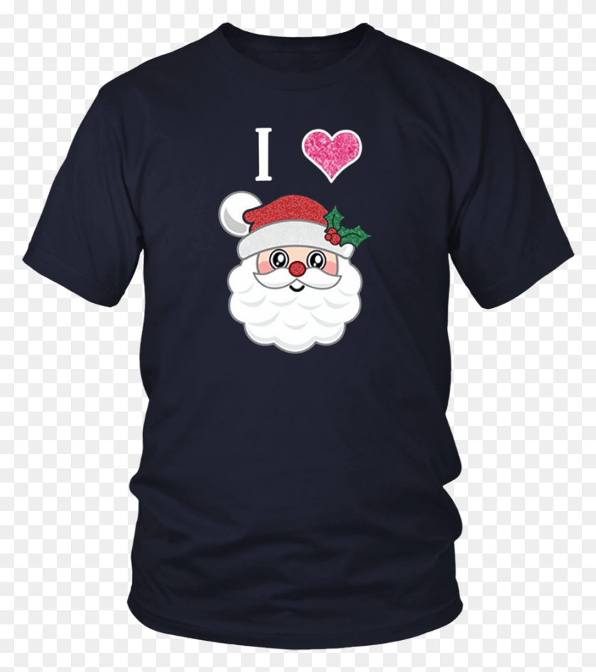 880x1001 Cat Meowingt Cute I Love Santa Christmas Pink Heart Shirt, Clothing, Apparel, T-shirt HD PNG Download
