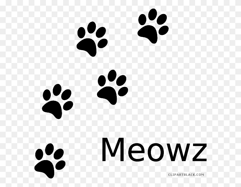600x593 Cat Paw Print Animal Free Black White Clipart Images Cat Paw Print Stencils, Gray, World Of Warcraft HD PNG Download