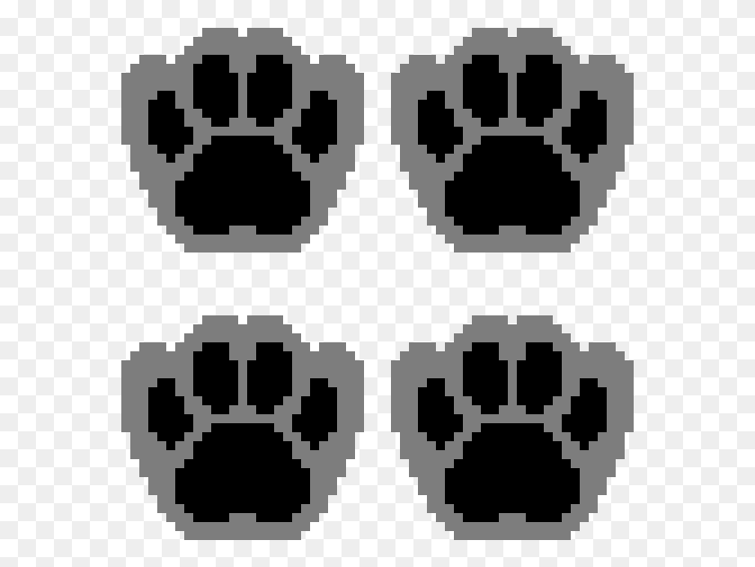 571x571 Кошачьи Лапы Cat Paw Pixel, Коврик, Трафарет, Усы Png Скачать