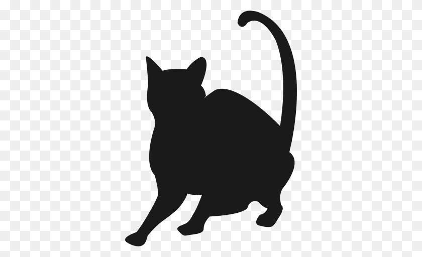 512x512 Cat Silhouette, Animal, Mammal, Pet, Black Cat Sticker PNG