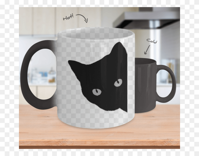 680x600 Cat Silhouette Color Changing Mug Boyfriend Coffee Mugs, Coffee Cup, Cup, Headphones HD PNG Download