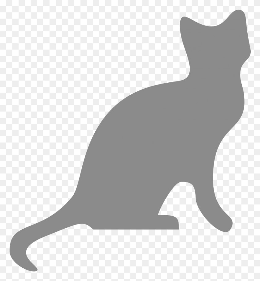 859x933 Cat Silhouette Darkgray Cat Silhouette Transparent Background, Cat, Pet, Mammal HD PNG Download