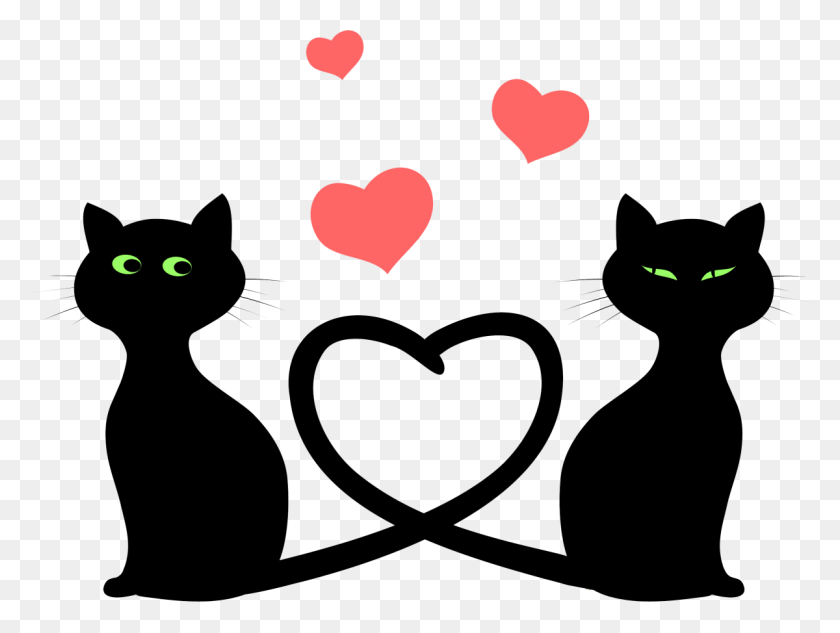 1200x882 Cat Silhouette Images Cartoon Cat Valentines Day, Pet, Animal, Cat HD PNG Download