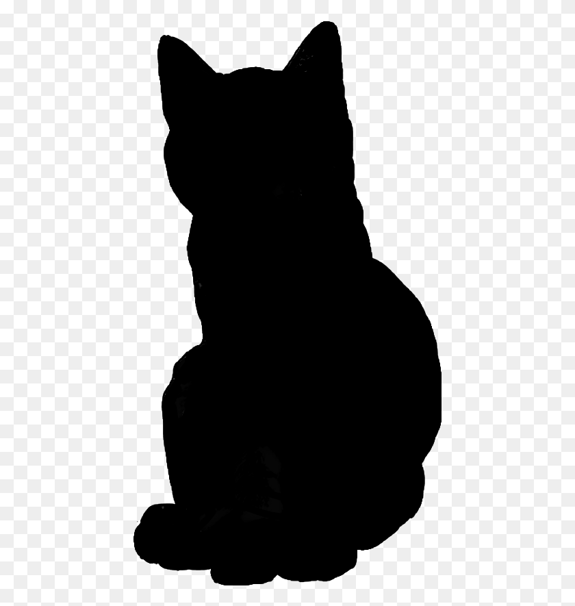 451x825 Cat Sitting Silhouette Black From My Cutout Not Black Cat, Nature, Outdoors, Night HD PNG Download