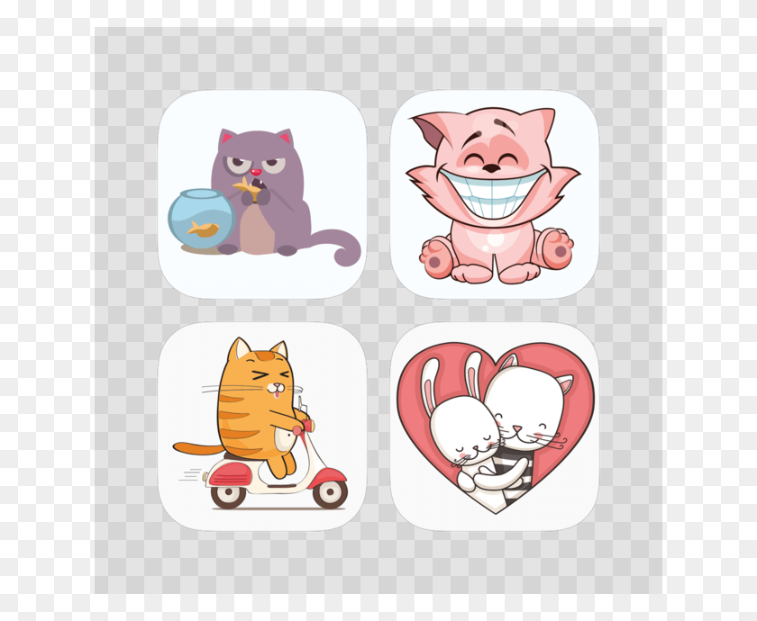 630x630 Cat Stickers Cartoon, Label, Text, Animal HD PNG Download