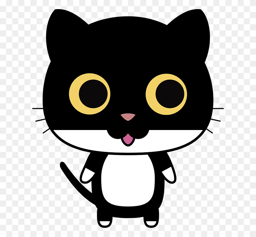 628x720 Cat Tarepanda Panda Black Cartoon Cat Phone, Face, Nature, Logo HD PNG Download