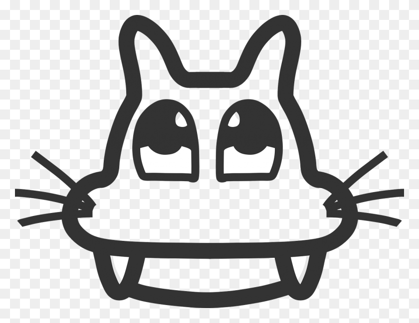 1280x968 Descargar Png Gato Bigotes Mascota Muka Kucing Vektor Hitam Putih Kartun, Stencil, Texto, Etiqueta Hd Png
