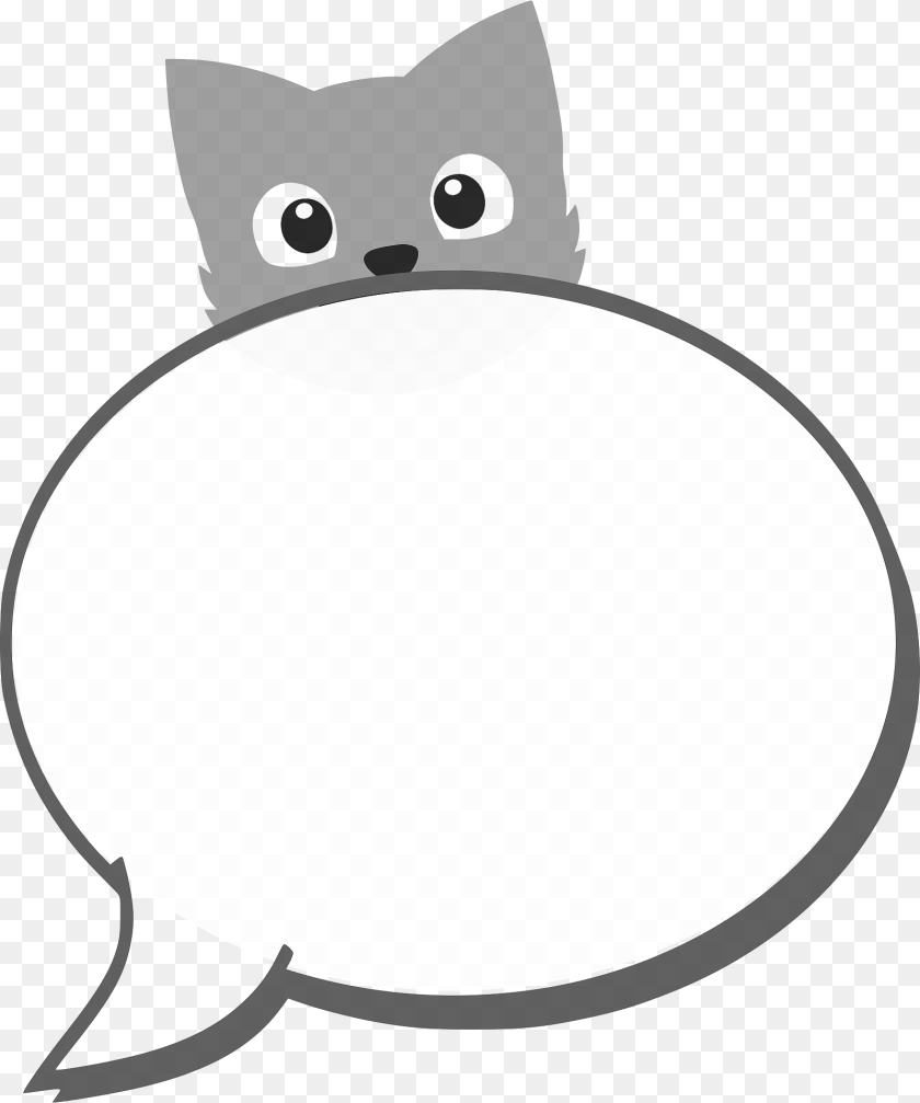 Cat With Speech Balloon Clipart, Animal, Fish, Sea Life, Shark Transparent PNG