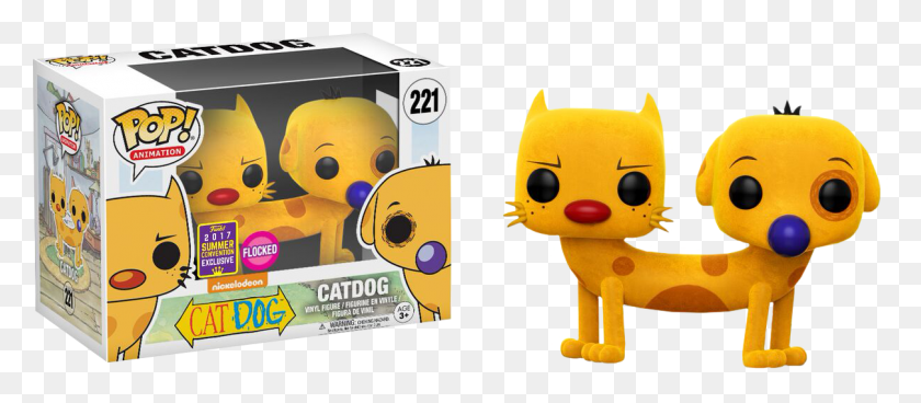 1209x478 Catdog Flocked Pop Cat Dog Funko Pop, Juguete, Pac Man Hd Png