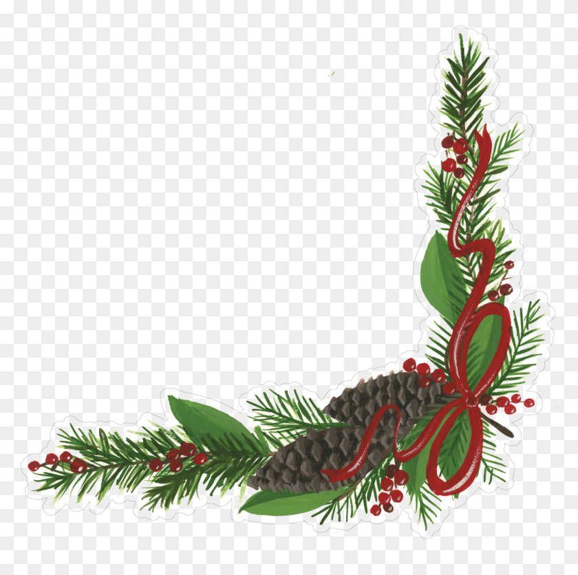 1280x1275 Categories Illustration Of Evergreen Garland, Plant, Pattern, Tree HD PNG Download
