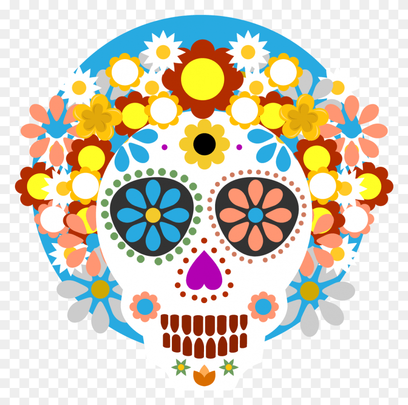 1026x1020 Descargar Png / Catrinas, Gráficos, Diseño Floral Hd Png