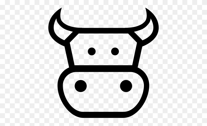 512x512 Cattle Cow Cows Icon With And Vector Format For Gray Sticker PNG
