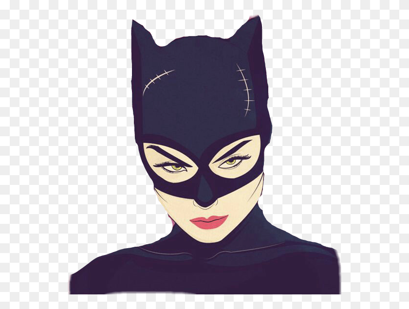 562x575 Descargar Png / Catwoman Sticker Cat Woman Pop Art, Cara, Persona, Human Hd Png