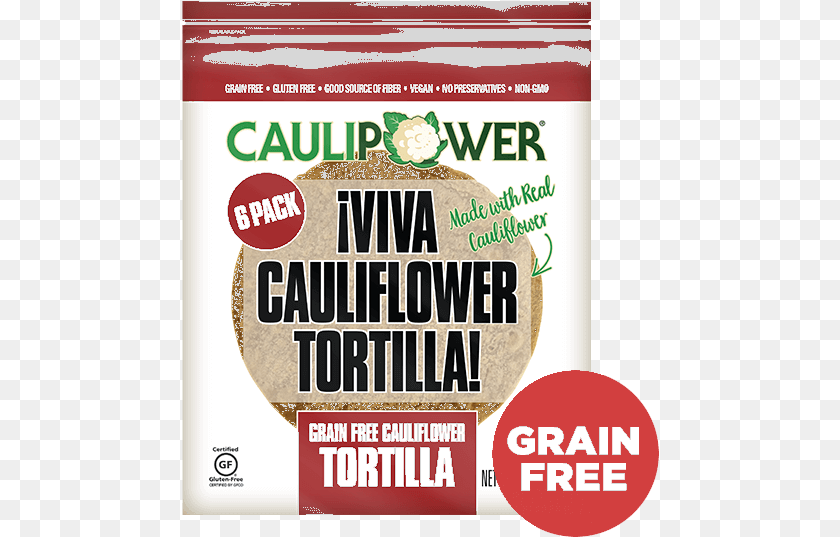 478x537 Caulipower Iviva Grain Cauliflower Tortilla, Advertisement, Poster, Food, Fruit Transparent PNG