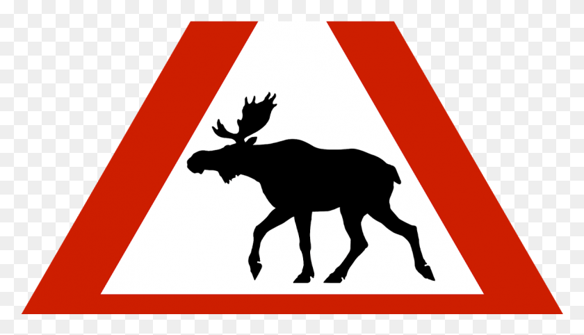 1166x631 Caution Elks Norway Magnet Norway Moose Sign, Symbol, Dog, Pet HD PNG Download