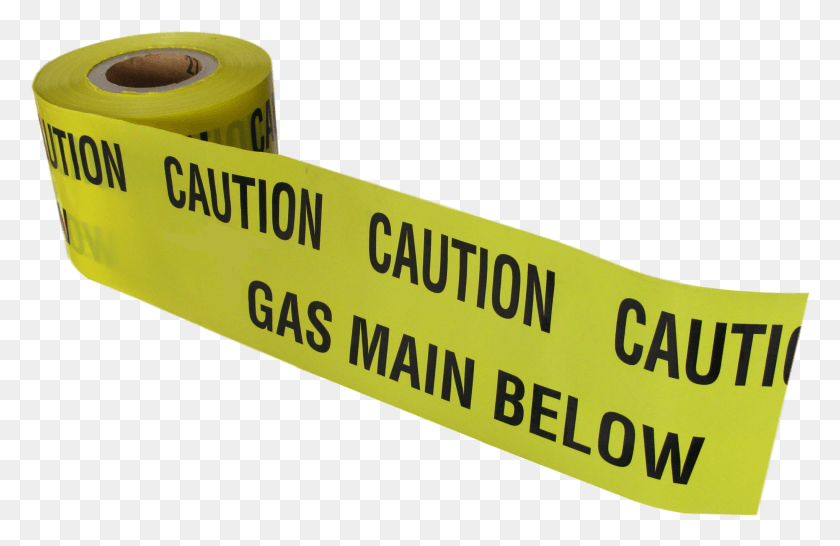 2038x1271 Caution Gas Mains Below Tape 365m X 150mm Masking Tape, Text, Sign, Symbol HD PNG Download