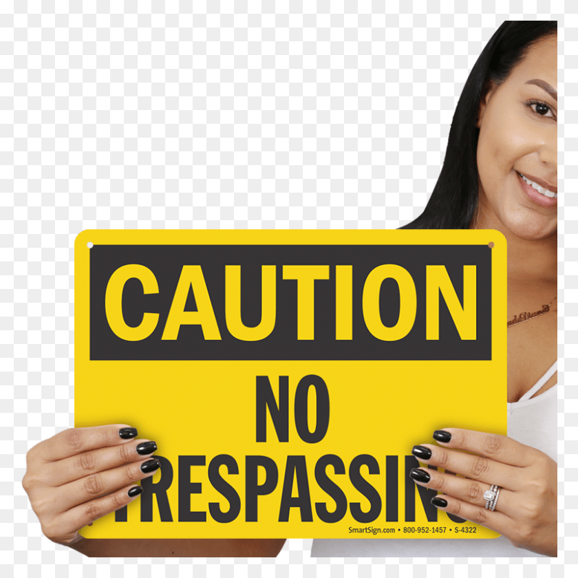 800x800 Caution No Trespassing Sign Caution Sign, Person, Human, Female HD PNG Download