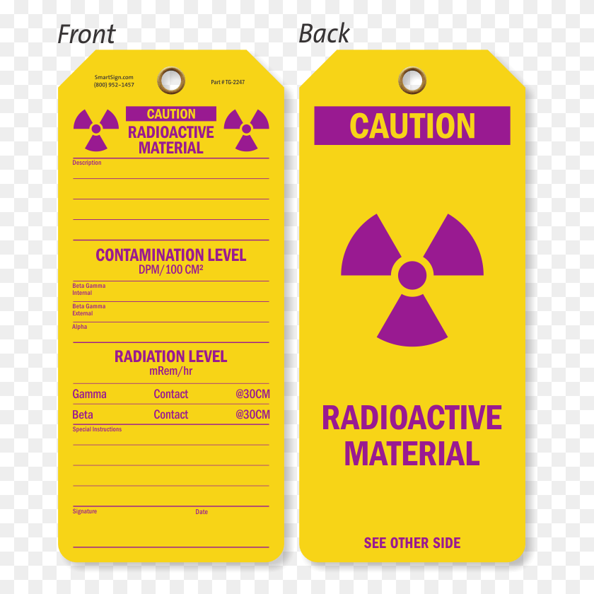 677x780 Caution Radioactive Material Contamination Level Tag Sign, Text, Paper, Poster HD PNG Download