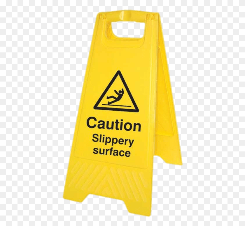 416x716 Caution Slippery Surface Board Sign, Symbol, Road Sign HD PNG Download