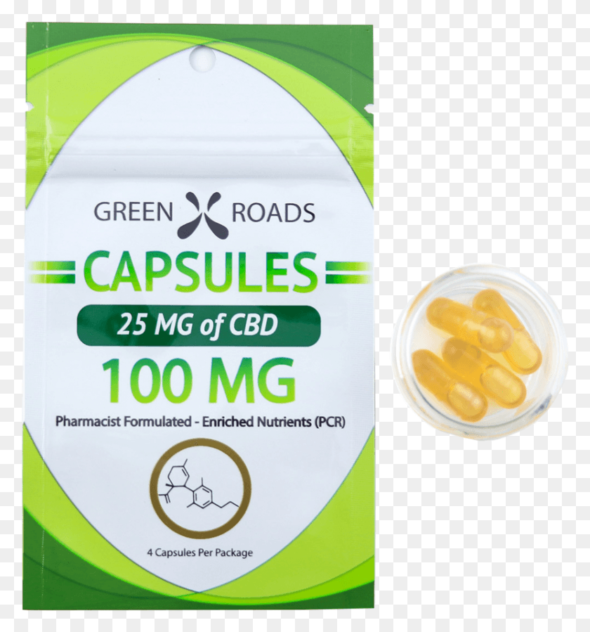 831x894 Cbd Capsules By Green Roads Pill, Plant, Food, Poster HD PNG Download