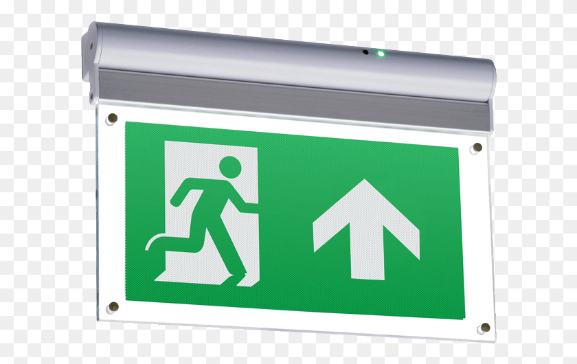 608x470 Ceiling Mounted Exit Sign Arrow Indicated Direction, Symbol, Road Sign, Sign HD PNG Download