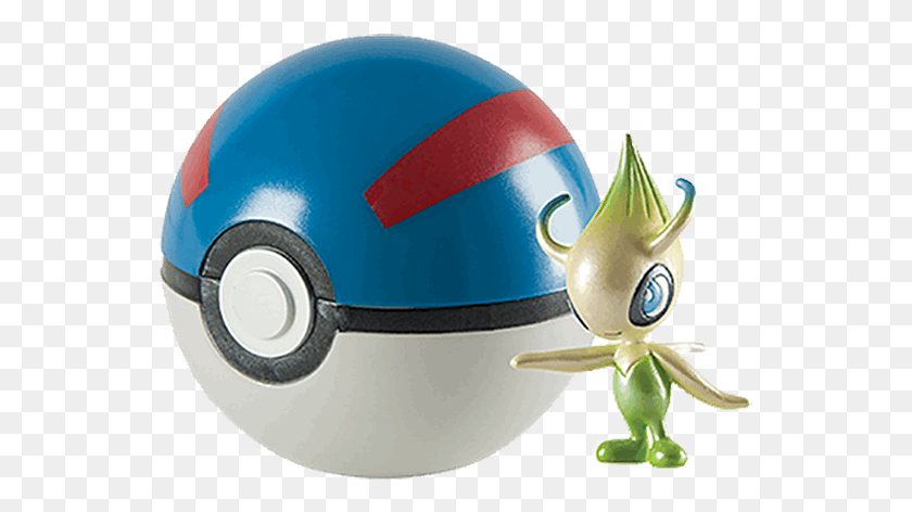 547x412 Celebi Amp Great Ball Clip N Carry Mythical Poke Ball, Helmet, Clothing, Apparel HD PNG Download