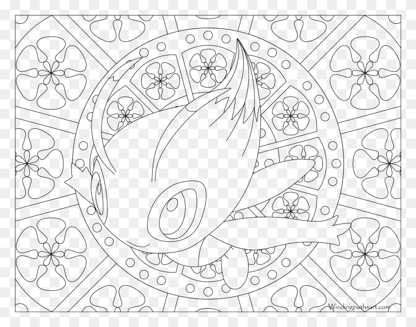3037x2337 Celebi Pokemon Coloring Pages Mew, Gray, World Of Warcraft HD PNG Download