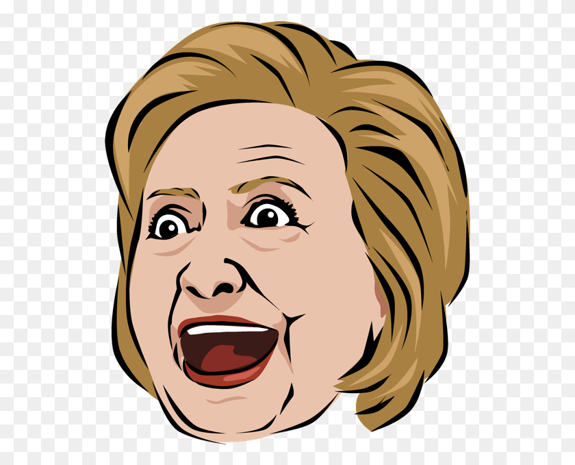 535x619 Celebmoji Politics Stickers Trump Clinton Obama Messages Cartoon, Head, Face, Laughing HD PNG Download