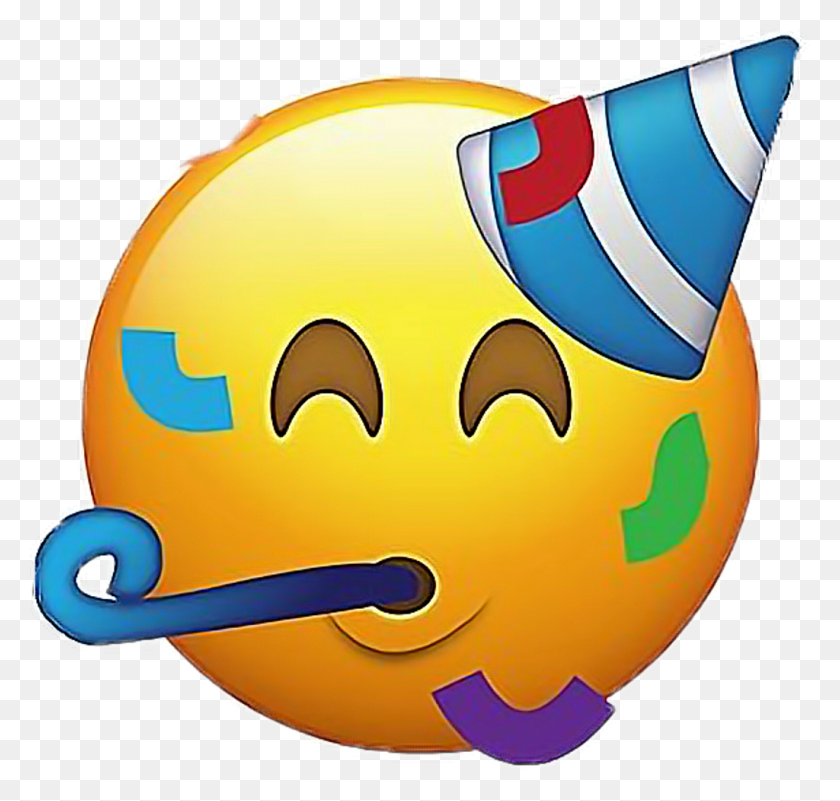 1024x974 Descargar Png / Celebración Emoji Cumpleaños Emoji, Ropa, Casco Hd Png