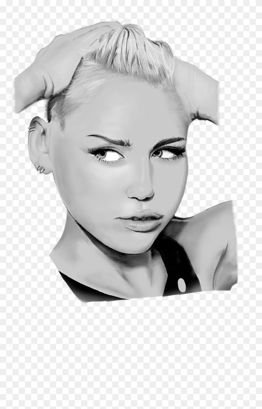 1200x1920 Celebrity Hot Celebs Miley Cyrus Portrait Fanart Wrecking Sketch, Face, Person, Human HD PNG Download