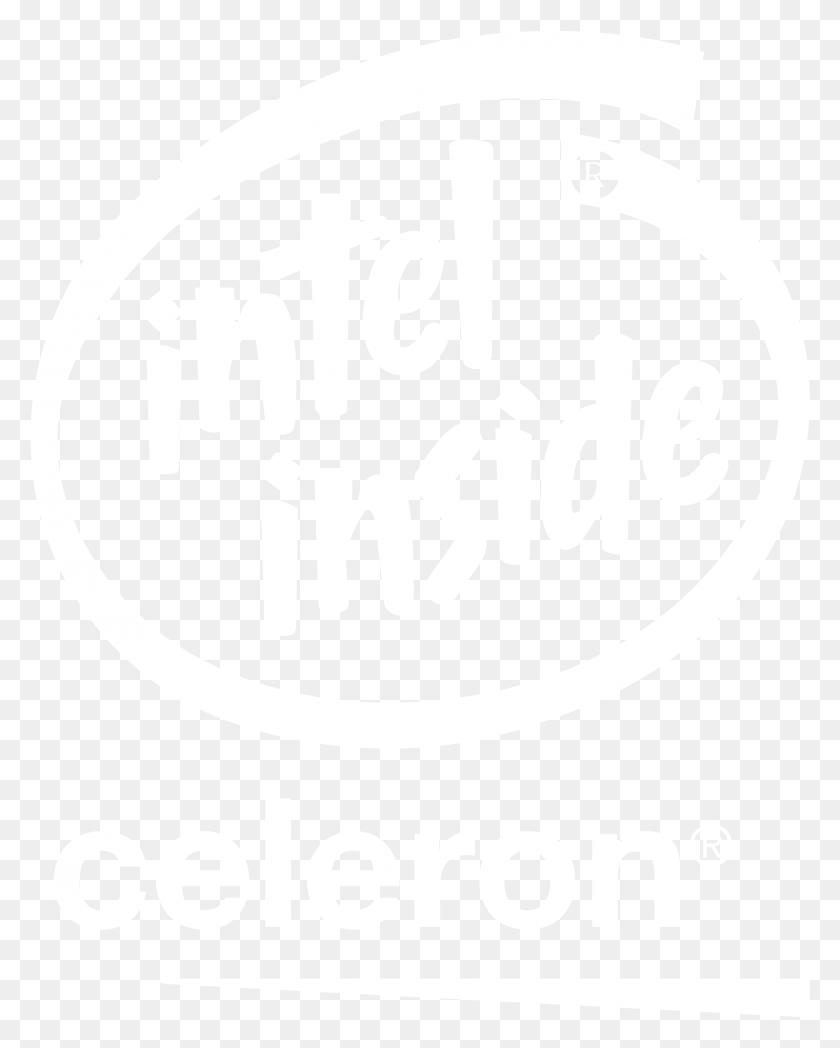 1729x2191 Логотип Процессора Celeron Черный И Белый Логотип Джонса Хопкинса Белый, Текст, Этикетка, Слово Hd Png Скачать